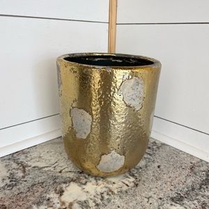 Anthropologie Metallic Gold Pot